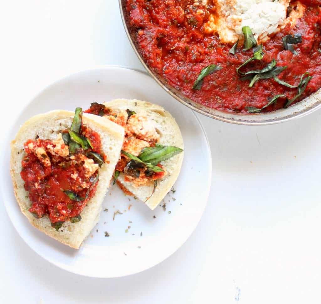 Baked Ricotta and Marinara Appetizer - low FODMAP, gluten free, dairy free, vegan