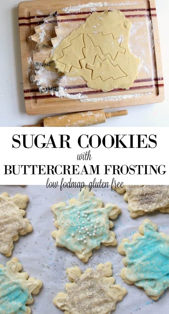 low FODMAP sugar cookies and buttercream frosting - gluten free, lactose free