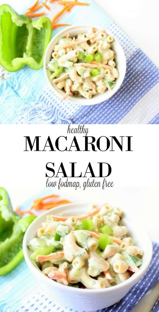 low FODMAP Macaroni Salad gluten free, healthy