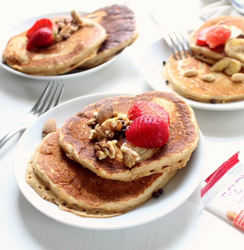 Low FODMAP Pancakes with Crunchy Trailmix Topping