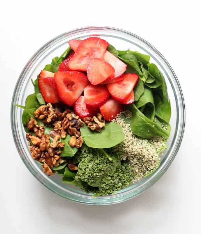 Strawberry Spinach Salad - low FODMAP, gluten free, dairy free, vegan, side dish, salad