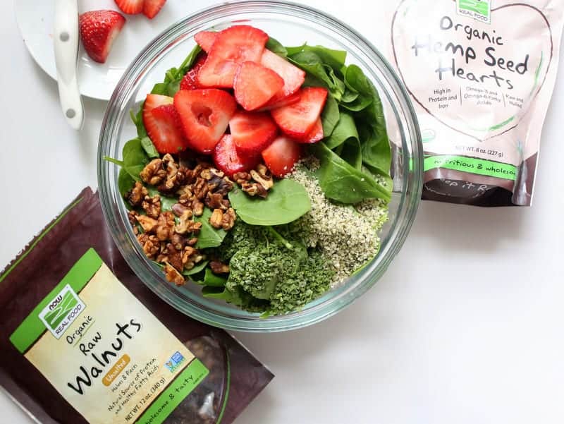 Strawberry Spinach Salad - low FODMAP, gluten free, dairy free, vegan, side dish, salad