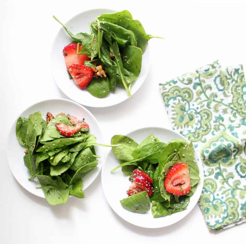 Strawberry Spinach Salad - low FODMAP, gluten free, dairy free, vegan, side dish, salad