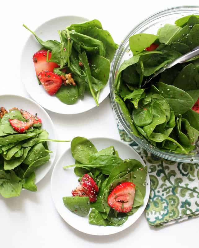 Strawberry Spinach Salad - low FODMAP, gluten free, dairy free, vegan, side dish, salad