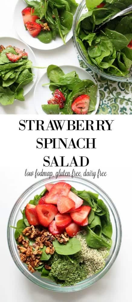 Strawberry Spinach Salad - low FODMAP, gluten free, dairy free, vegan, side dish, salad