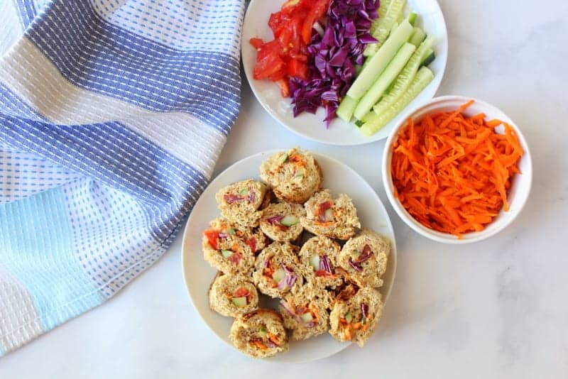 Rainbow Sushi Sandwiches - #lunch #kids #kidfriendly #vegan #vegetarian #dairyfree