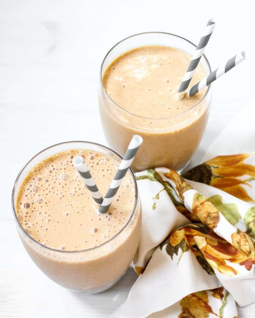 Pumpkin Spice Latte Smoothie - gluten free, low fodmap #glutenfree #lowfodmap #smoothie #psl