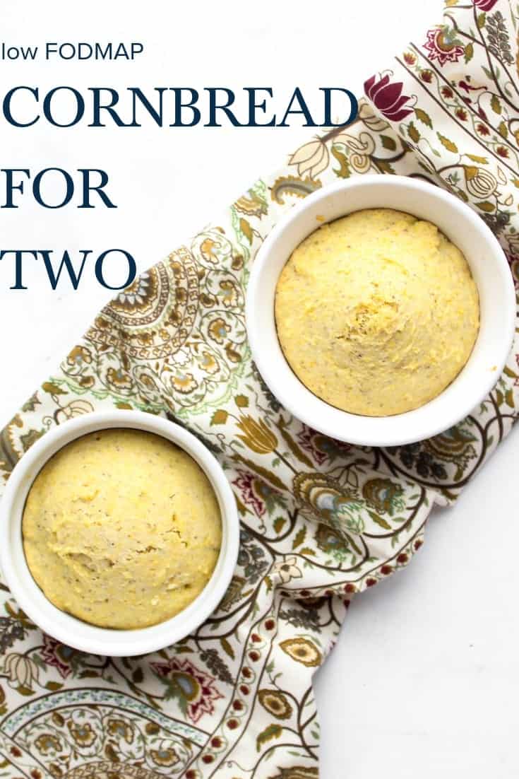 low FODMAP Cornbread for Two #lowfodmap #lactosefree #vegetarian