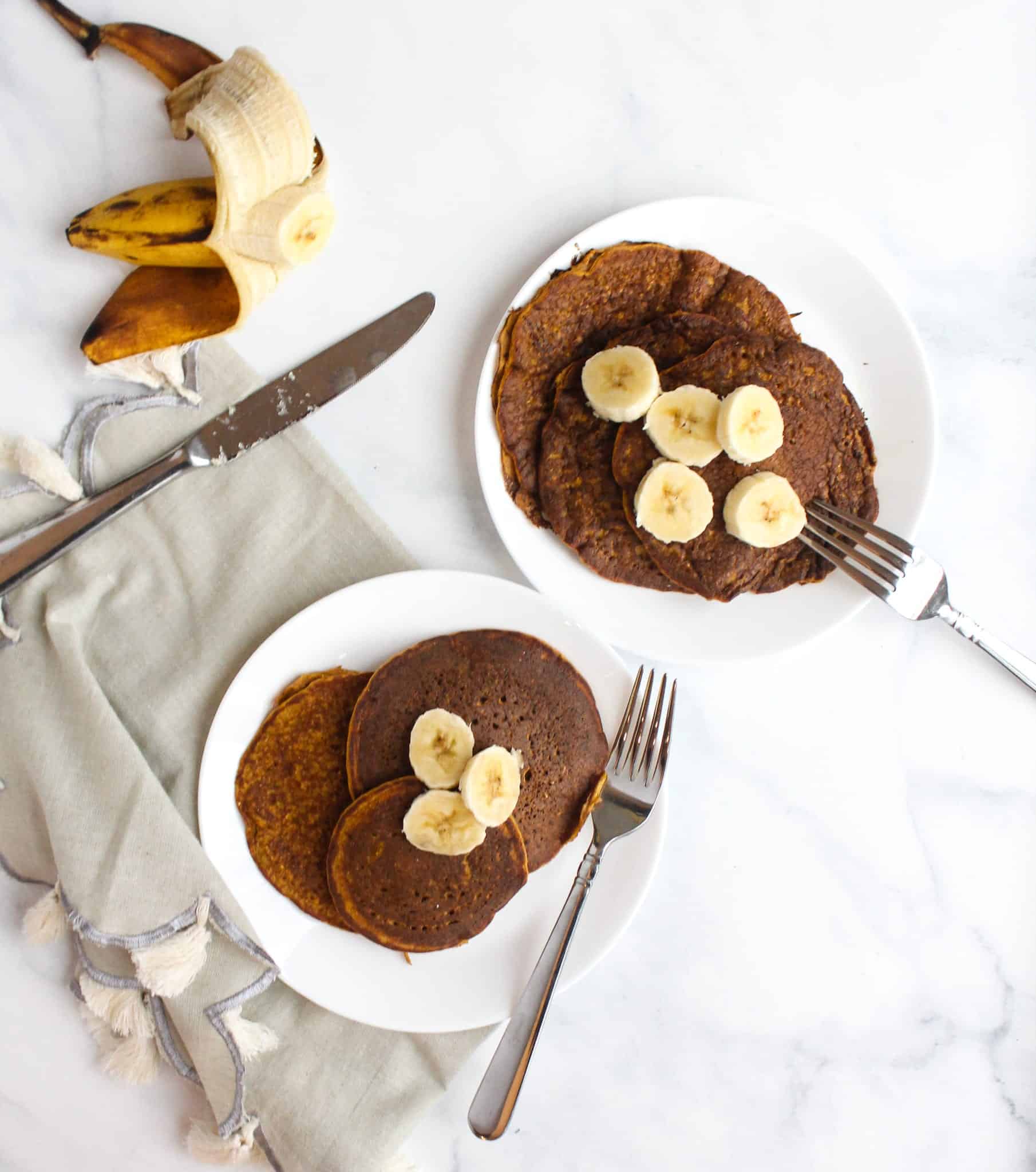 Pumpkin Blender Pancakes for One - #glutenfree #dairyfree #lowfodmap #breakfast #college #pumpkin