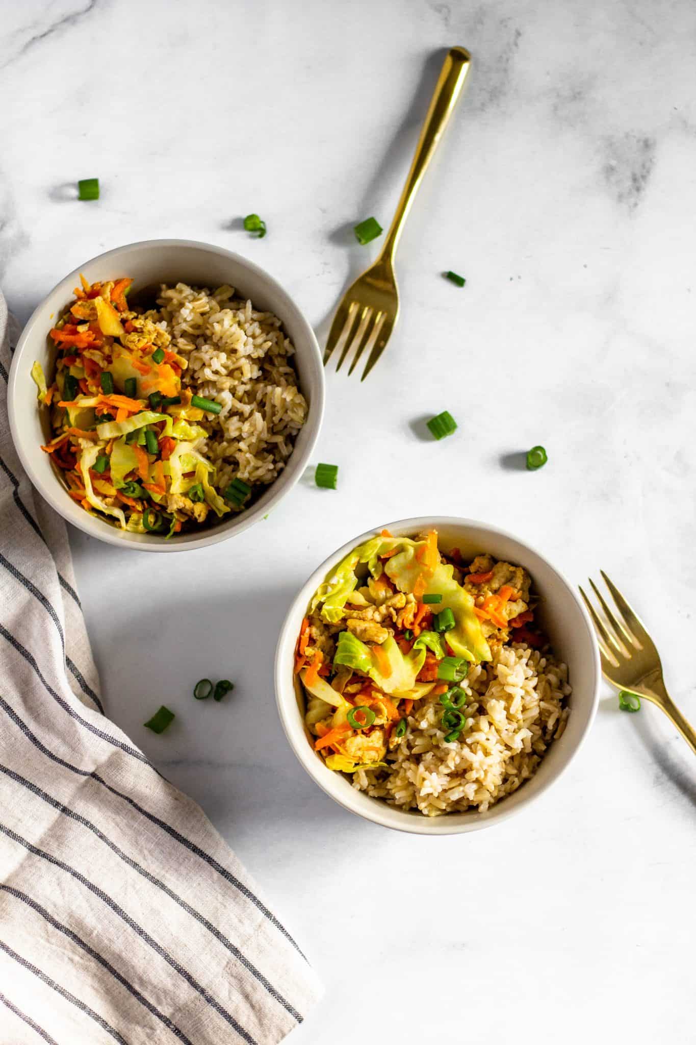 low FODMAP Egg Roll Bowl #healthyrecipes #lowfodmap #tararochfordnutrition