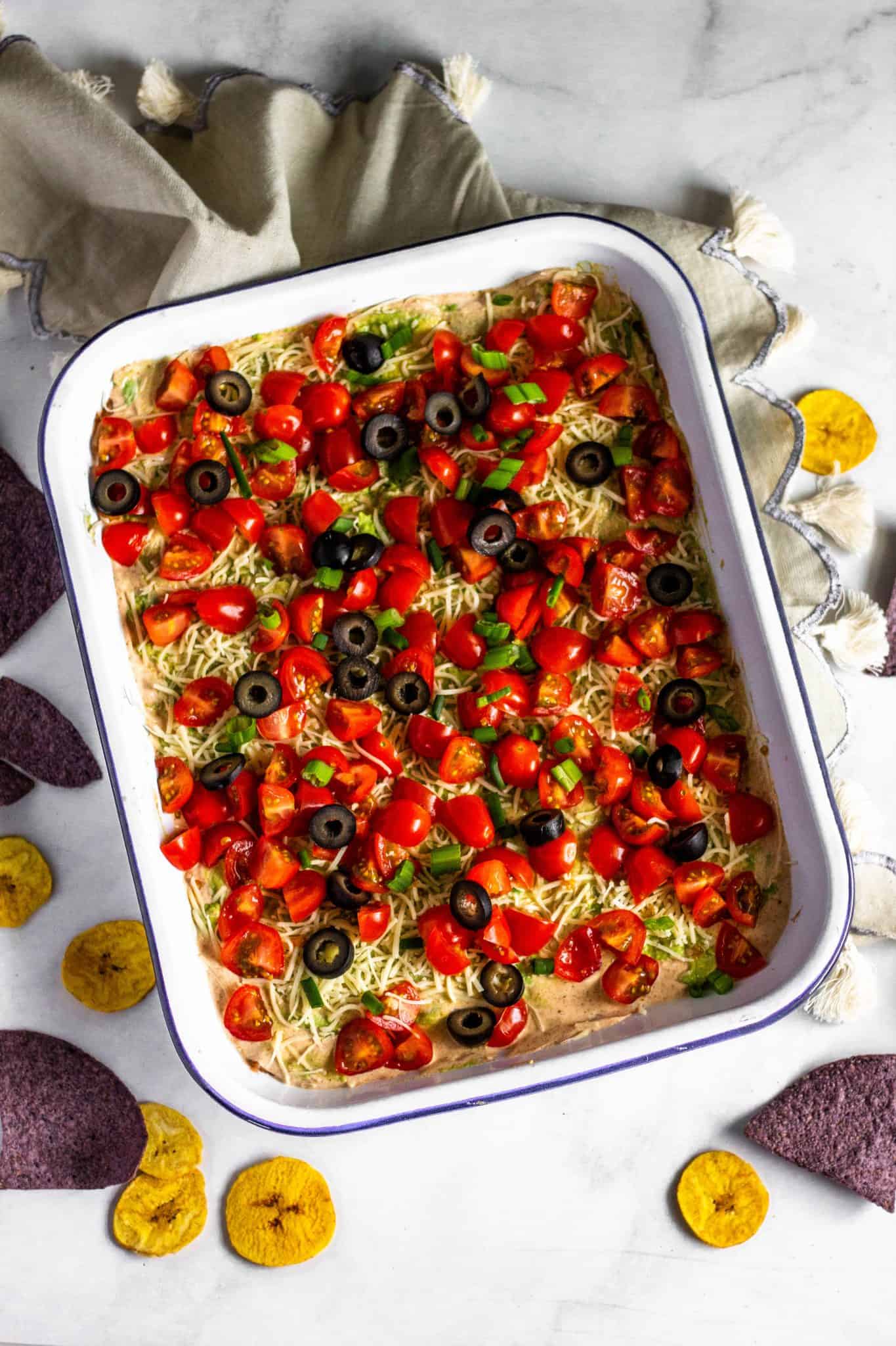 low FODMAP Healthy 7 Layer Dip #tararochfordnutrition #healthyappetizer