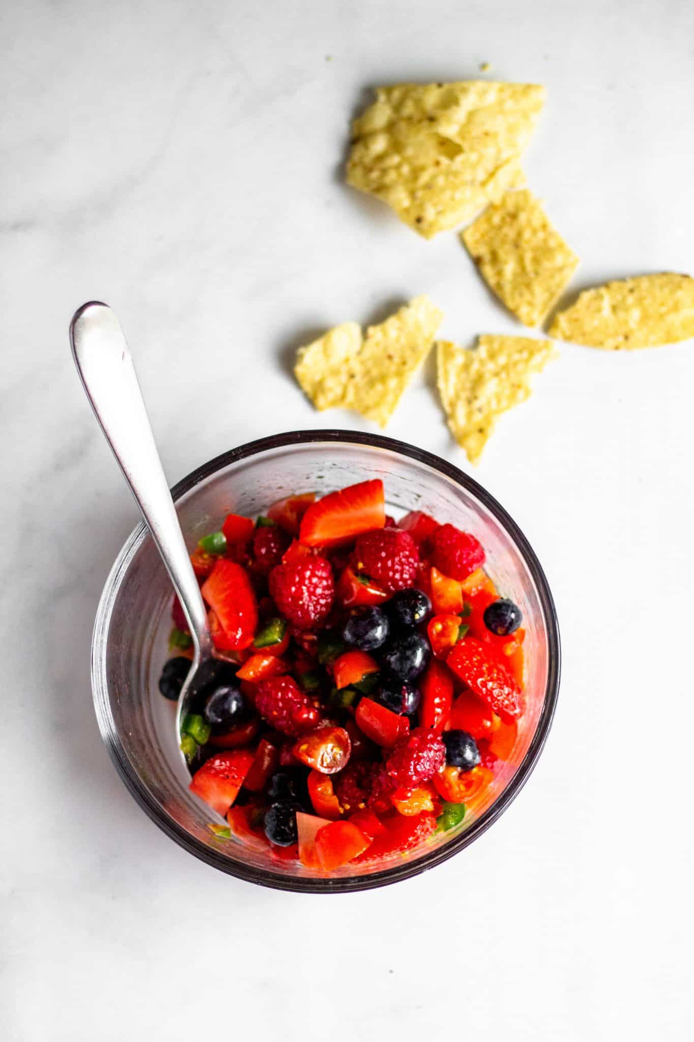 Red and Blue Berry Fruit Salsa #lowfodmap #tararochfordnutrition