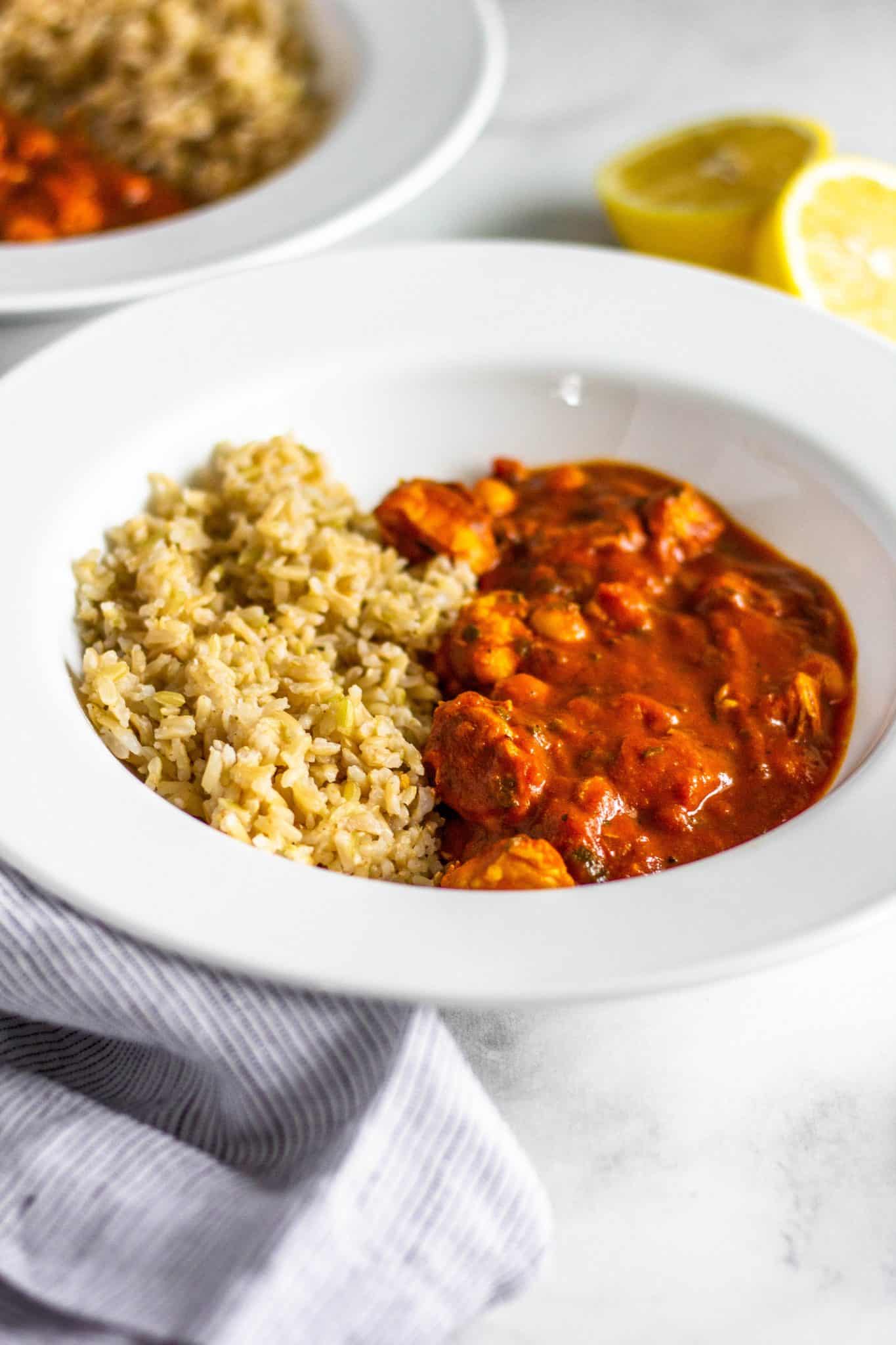 low FODMAP Chicken and Chickpea Tikka Masala #lowfodmap #healthyrecipe #tararochfordnutrition