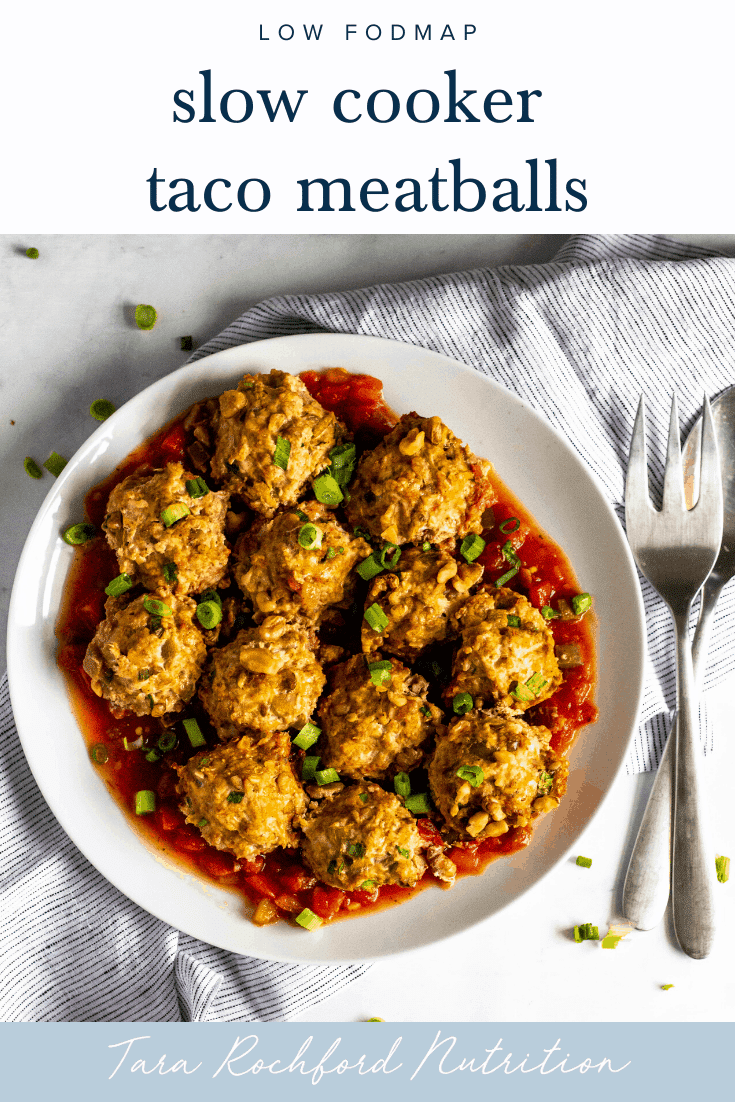 Slow Cooker Taco Meatballs #lowfodmap #hearthealthy #healthydinner