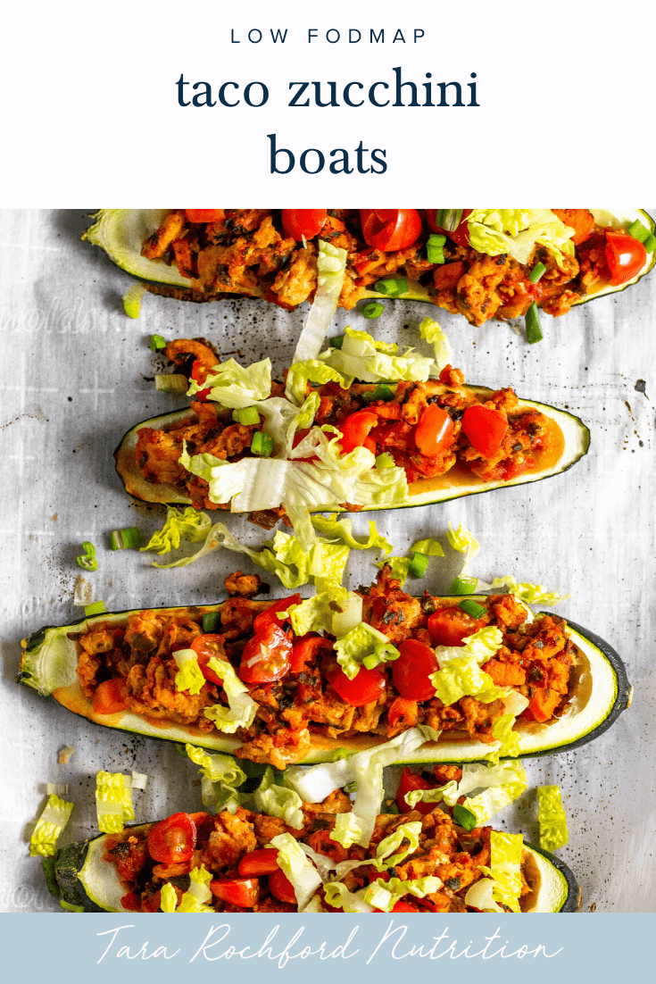 Taco Zucchini Boats #lowfodmap #tararochfordnutrition