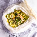 Lemon-Caper Fish and Veggies En Papillote #tararochfordnutrition #healthydinner