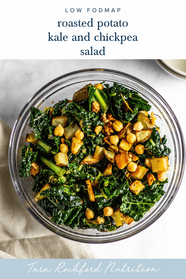 Roasted Potato Kale and Chickpea Salad #lowfodmdap #tararochford