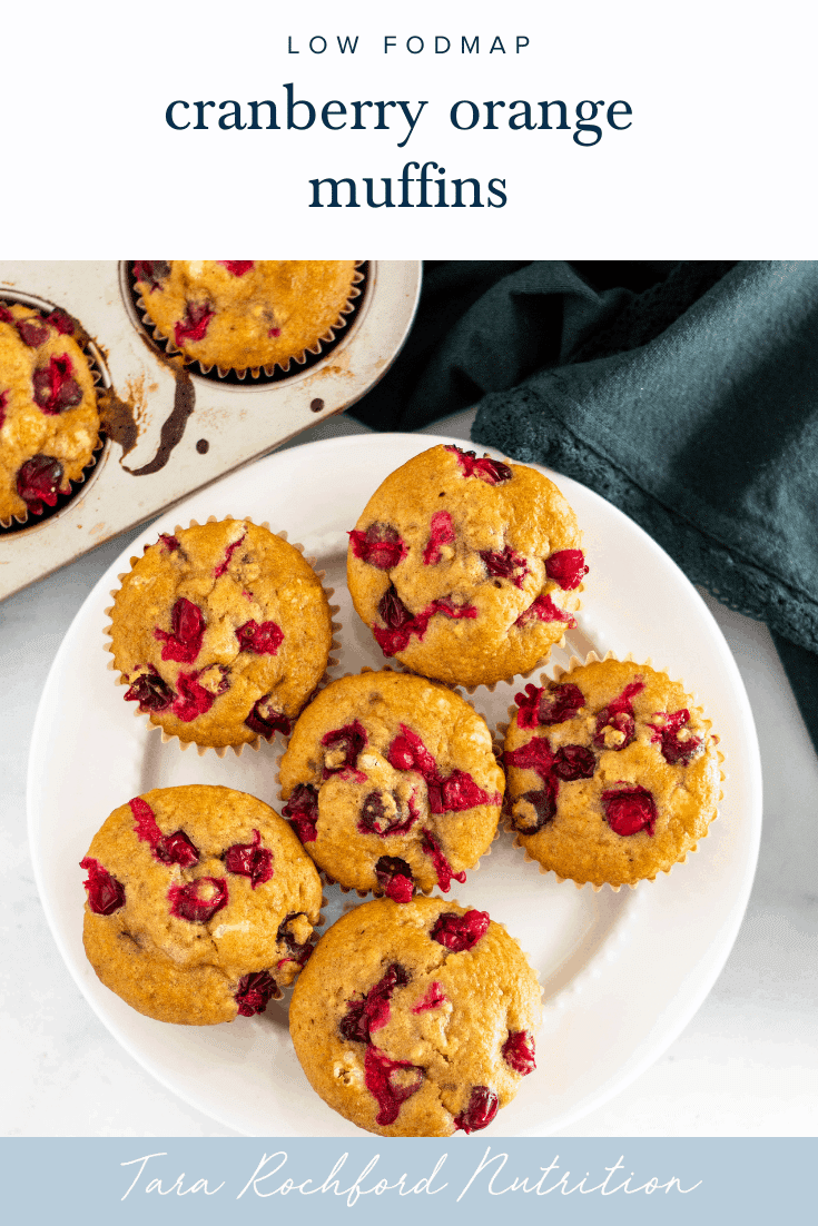 Low FODMAP Cranberry Orange Muffins - Tara Rochford Nutrition #lowfodmapmuffins #lowfodmapbaking