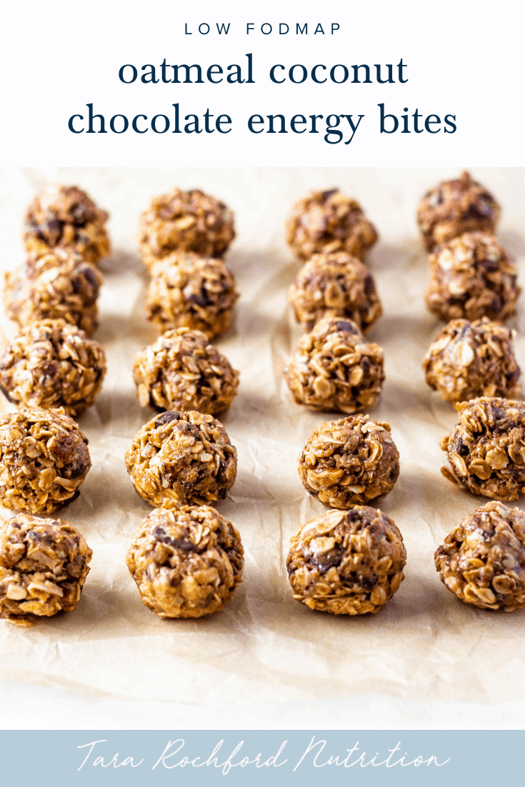 Oatmeal Coconut Chocolate Energy Bites #energybites #lowfodmap #tararochfordnutrition