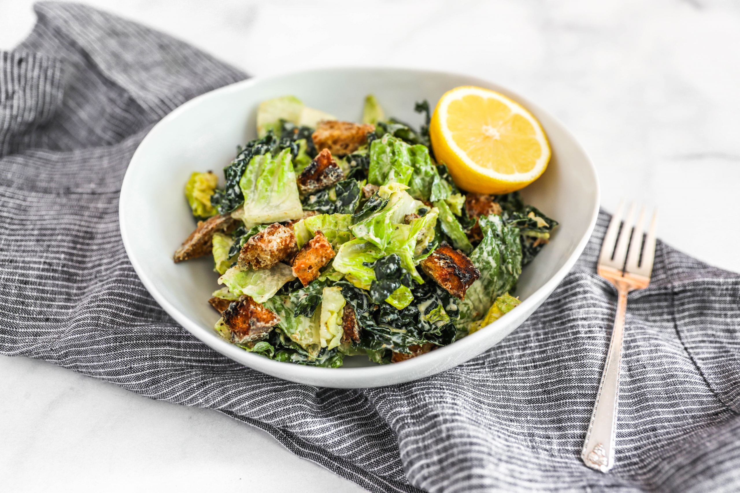 Kale Caesar Salad #healthyside #healthyrecipe #summersalad