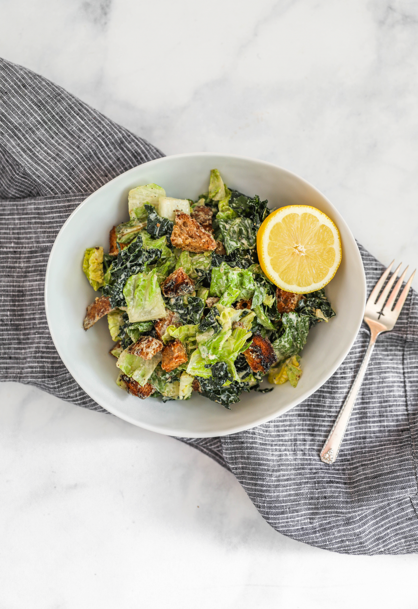 Kale Caesar Salad #healthyside #healthyrecipe #summersalad