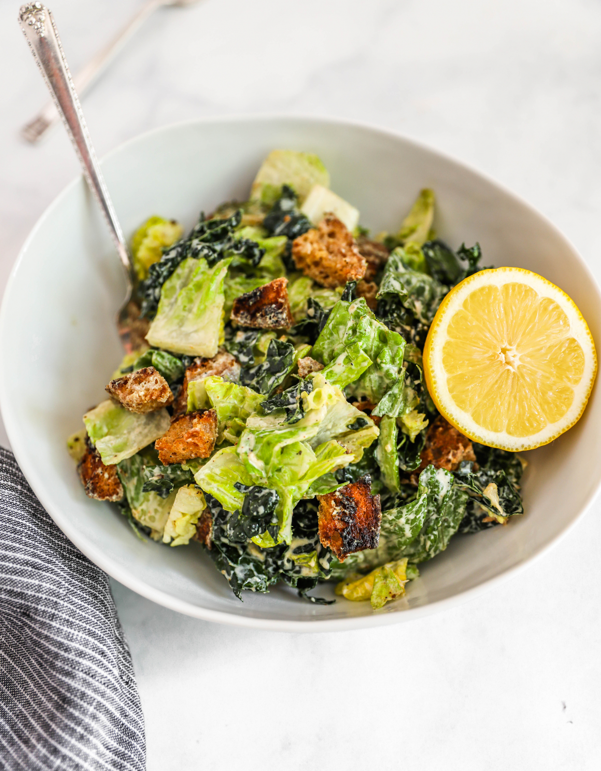 Kale Caesar Salad #healthyside #healthyrecipe #summersalad