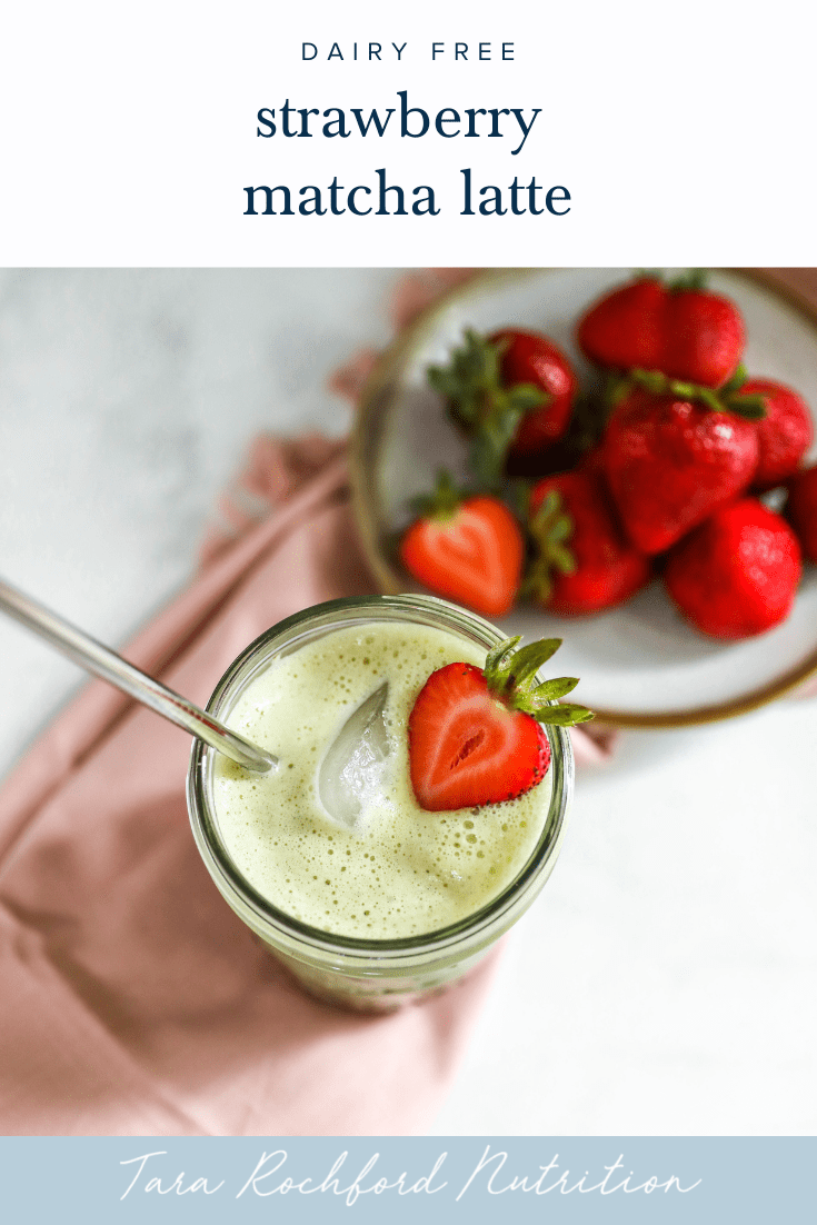 Iced Strawberry Matcha Latte #matchalatte #latterecipe