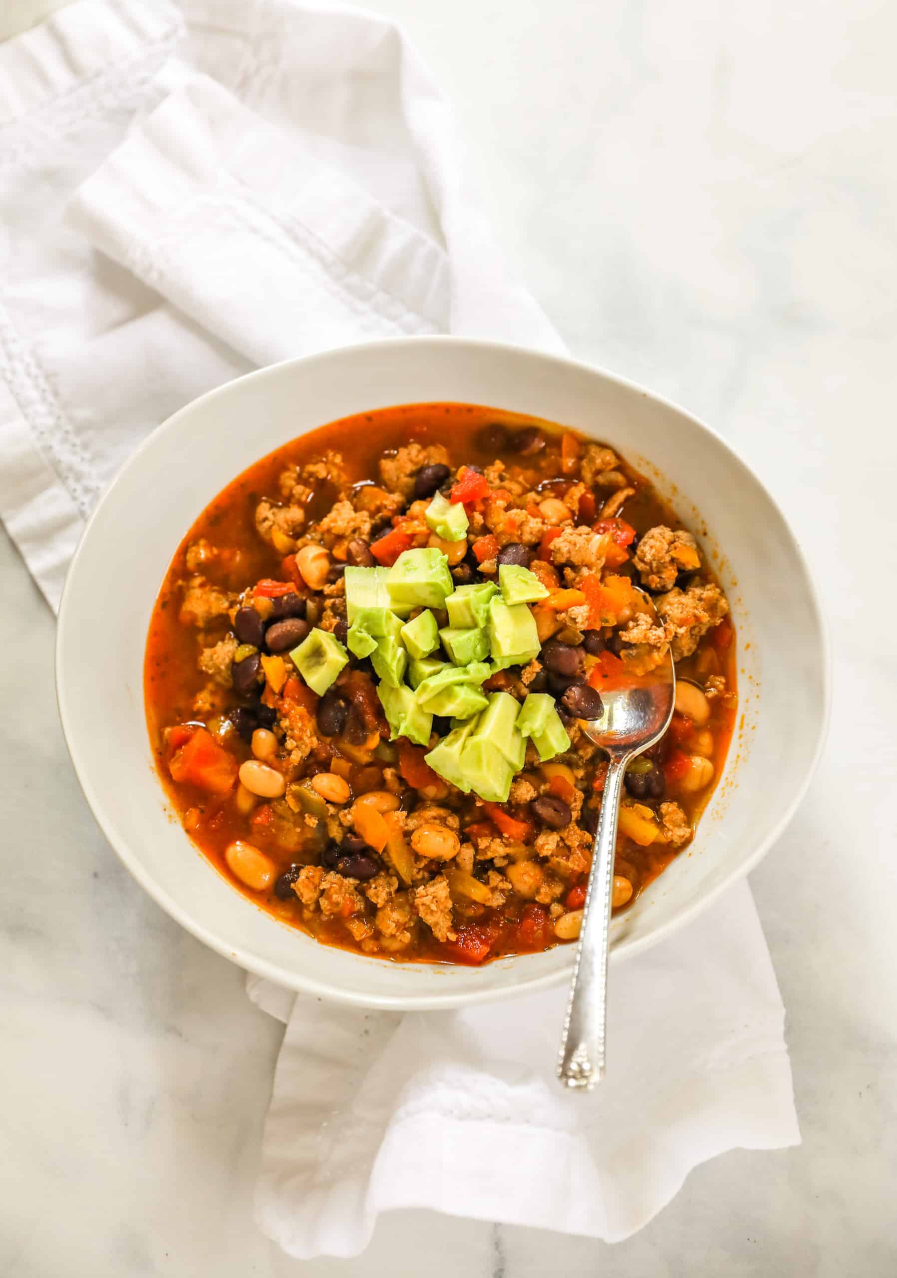 Slow Cooker Chicken Chili with Pumpkin #slowcookerchili #easydinner