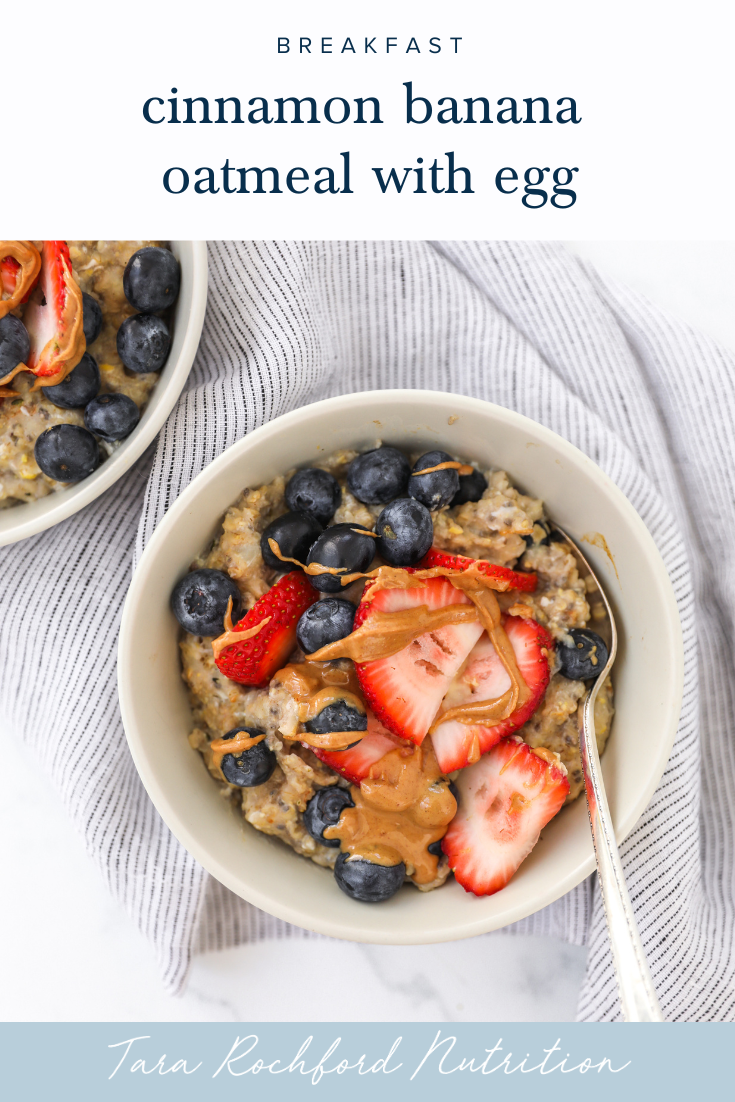 Cinnamon Banana Oatmeal with Eggs #toddlerbreakfast #babyledweaning