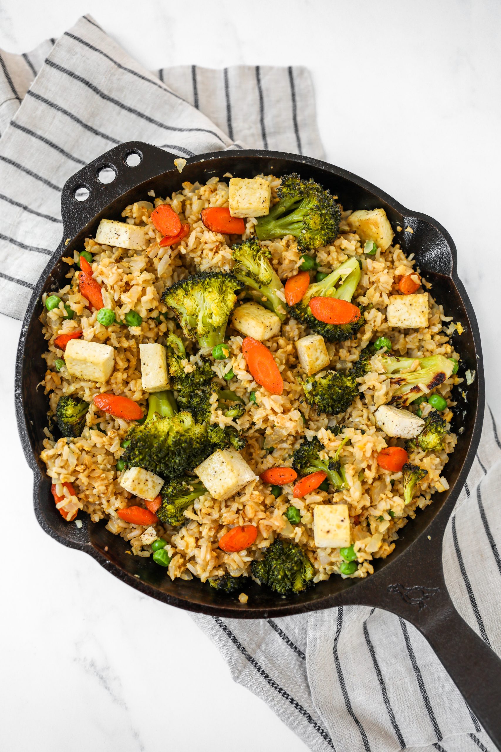 Roasted Tofu and Veggie Fried Rice #wegrowindiana #vegetarian #easydinner