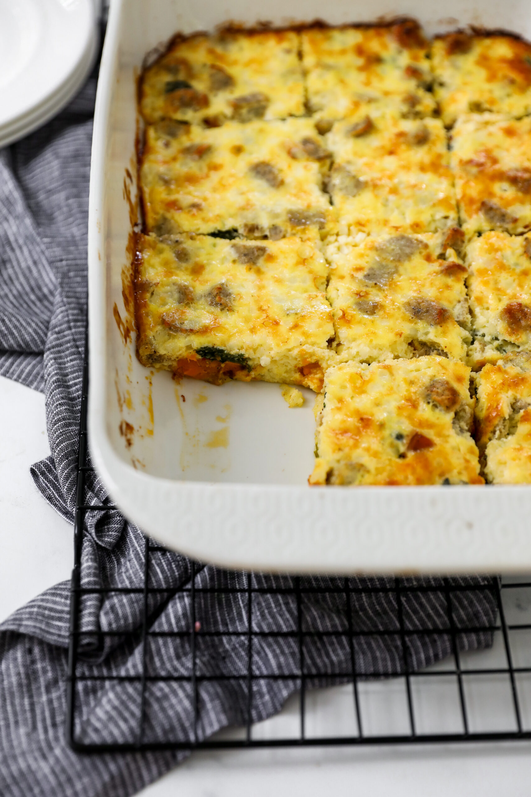 Sweet Potato Spinach Breakfast Casserole